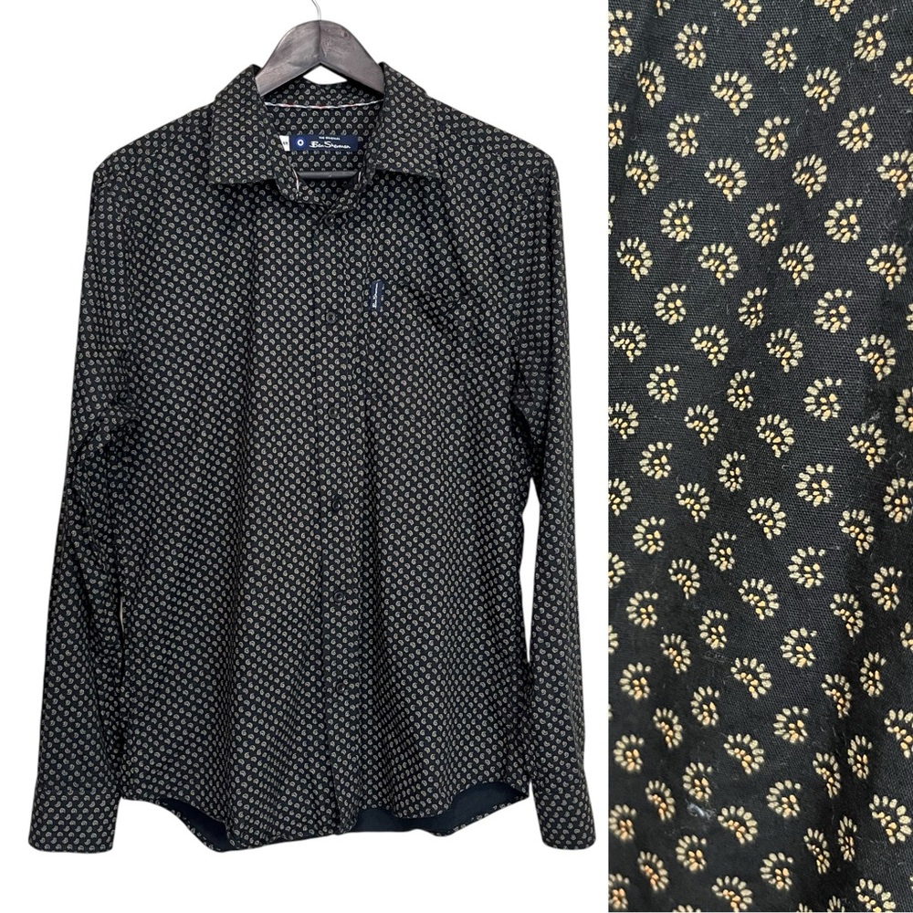 Ben Sherman Black All Over Print Men’s Cotton Shirt